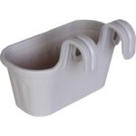 Doniczka Balustradowa Dwukomorowa Szara o Wysokiej Odporności na Warunki Atmosferyczne - obrazek 2