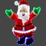 Duży Mikołaj LED do Dekoracji Zewnętrznej 120 Diod - Czerwony, Energooszczędny, Zasilanie sieciowe - obrazek 3