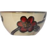 Ceramiczny Komplet Zastawy Stołowej z Kwiatowym Motywem w Kolorze Brązowo-Beżowym - obrazek 2