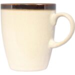 Ceramiczny Komplet Zastawy Stołowej z Kwiatowym Motywem w Kolorze Brązowo-Beżowym - obrazek 3