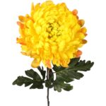Chryzantema Sztuczna Żółta o Wysokości 86 cm - Dekoracja Cmentarna Wysokiej Jakości