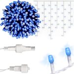 SOPLE 500 LED KURTYNA LAMPKI ZEWNĘTRZNE IP44 NIEBIESKA +FLASH ZIMNY BIAŁY 15 M