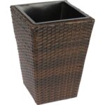 Donica Technorattan na taras i do domu, wytrzymała i odporna na promienie UV, 45cm, kolor brązowy - obrazek 3