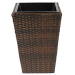 Donica Technorattan na taras i do domu, wytrzymała i odporna na promienie UV, 45cm, kolor brązowy