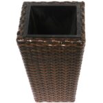 Osłonka na Doniczkę Technorattan z Aluminiową Konstrukcją 36cm - Kolor Brązowy - obrazek 3