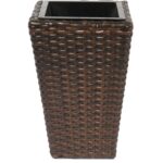 Osłonka na Doniczkę Technorattan z Aluminiową Konstrukcją 36cm - Kolor Brązowy