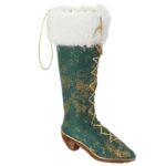 Ozdoba bożonarodzeniowa zawieszka welurowy KOZACZEK ZIELONY  18 cm