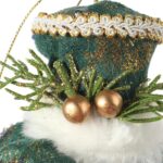 Ozdoba bożonarodzeniowa zawieszka welurowy KAPELUSZ ZIELONY 9 cm - obrazek 2