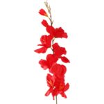 Gałązka Sztucznej Gladioli W Kolorze Czerwonym - 70 cm - obrazek 2