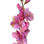 Różowy sztuczny kwiat Gladiola o długości 70 cm w odcieniach jesieni - obrazek 3