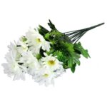 Bukiet Sztucznych Gerber Białych 12 Sztuk - Dekoracja o Wysokości 45 cm - obrazek 3