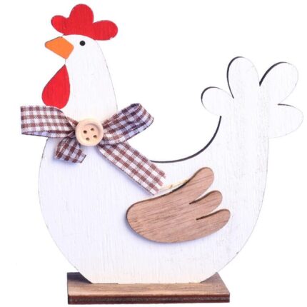 FIGURKA dekoracyjna 13 cm ozdoba KURA drewno