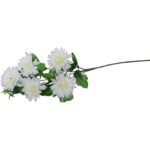 Biała Gałązka z 5 Sztucznymi Margaretkami, Długość 68 cm - obrazek 3