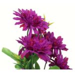 Fioletowa gałązka margaretek - 5 sztuk, kwiaty sztuczne, długość 68 cm - obrazek 2