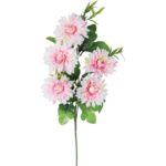 Gałązka 5 margaretek w kolorze jasno-różowym