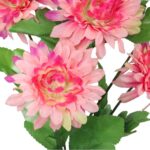 Różowe Sztuczne Margaretki na Gałązce - Set 5 Sztuk, Długość 68 cm - obrazek 2