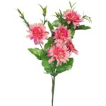 Różowe Sztuczne Margaretki na Gałązce - Set 5 Sztuk, Długość 68 cm - obrazek 3