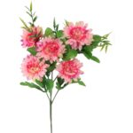 Różowe Sztuczne Margaretki na Gałązce - Set 5 Sztuk, Długość 68 cm