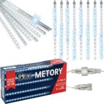 DESZCZ METEORÓW SOPLE LED LAMPKI SPADAJĄCY ŚNIEG 45CM ZIMNY BIAŁY