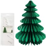 ZAWIESZKA CHOINKA PAPIEROWA ROZKŁADANA ORIGAMI DEKORACJA ŚWIĄTECZNA 3D ZIELONA