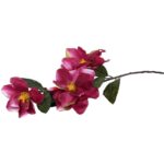 Gałązka Sztucznych Magnolii Bordowych - 3 szt., Długość 78 cm - obrazek 2