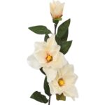 Sztuczna Gałązka Magnolii Kremowej - 3 Kwiaty, Długość 78 cm - obrazek 3