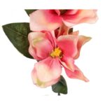 Sztuczna gałązka magnolii z 3 kwiatami w kolorze łososiowym, 78 cm - obrazek 3