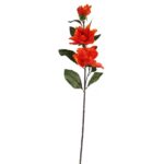 Sztuczna Gałązka z Trzema Pomarańczowymi Malwami o Długości 96 cm - obrazek 2