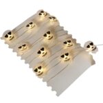 Lampki 20 LED z Czaszkami na Giętkim Druciku – Dekoracje na Baterie - obrazek 2