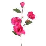Sztuczna gałązka Magnolii - 4 sztuki w kolorze ciemnoróżowym, 78 cm. - obrazek 2