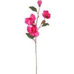 Sztuczna gałązka Magnolii - 4 sztuki w kolorze ciemnoróżowym, 78 cm. - obrazek 3