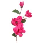Sztuczna gałązka Magnolii - 4 sztuki w kolorze ciemnoróżowym, 78 cm.