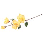 Żółta gałązka z 4 sztucznymi magnoliami o długości 80 cm - obrazek 2