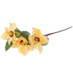 Żółta Gałązka z Trzema Sztucznymi Magnoliami - Realistyczna Dekoracja Wysokości 93 cm - obrazek 3