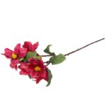 Bordowa Gałązka z Trzema Sztucznymi Magnoliami o Realistycznym Wyglądzie - obrazek 3