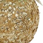 DUŻA DEKORACJA ŚWIĄTECZNA - KULA 20 CM ZAWIESZKA ZŁOTA - obrazek 2