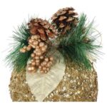 DUŻA DEKORACJA ŚWIĄTECZNA - KULA 20 CM ZAWIESZKA ZŁOTA - obrazek 3