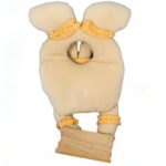 Wielkanocny Zając Pluszowy z Drewnianą Tabliczką - Zawieszka na Drzwi 38 cm - obrazek 3