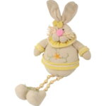 Żółty Zając Wielkanocny z Wiszącymi Nogami - Dekoracja Świąteczna 50x25 cm