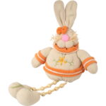 Zajączek Wielkanocny w Pomarańczowej Kolorystyce o Wielkości 50x25cm ze Zwisającymi Nogami