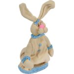 Zając pluszowy stojący na teleskopach 45cm niebieski - obrazek 3