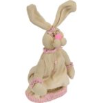 Zając pluszowy stojący na teleskopach 45cm różowy - obrazek 3