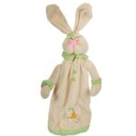 Zając pluszowy stojący na teleskopach 45cm zielony