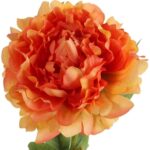 Sztuczna Gałązka Piwonia w kolorze pomarańczowym - Dekoracja o Wysokości 60 cm - obrazek 2