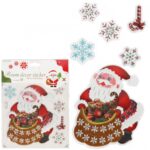 NAKLEJKI ŚWIĄTECZNE NA OKNO 3D DEKORACJA OZDOBA MIKOŁAJ Z WORKIEM