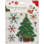 NAKLEJKI ŚWIĄTECZNE NA OKNO 3D DEKORACJA OZDOBA CHOINKA+ŚNIEŻYNKI - obrazek 2