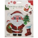 NAKLEJKI ŚWIĄTECZNE NA OKNO 3D DEKORACJA OZDOBA MIKOŁAJ Z CHOINKĄ - obrazek 2