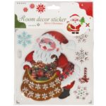 NAKLEJKI ŚWIĄTECZNE NA OKNO 3D DEKORACJA OZDOBA MIKOŁAJ Z WORKIEM - obrazek 2