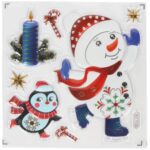 NAKLEJKI ŚWIĄTECZNE NA OKNO 3D DEKORACJA OZDOBA BAŁWAN+ PINGWIN - obrazek 3