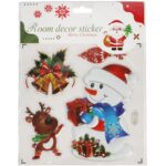 NAKLEJKI ŚWIĄTECZNE NA OKNO 3D DEKORACJA OZDOBA BAŁWAN+ RENIFER - obrazek 2
